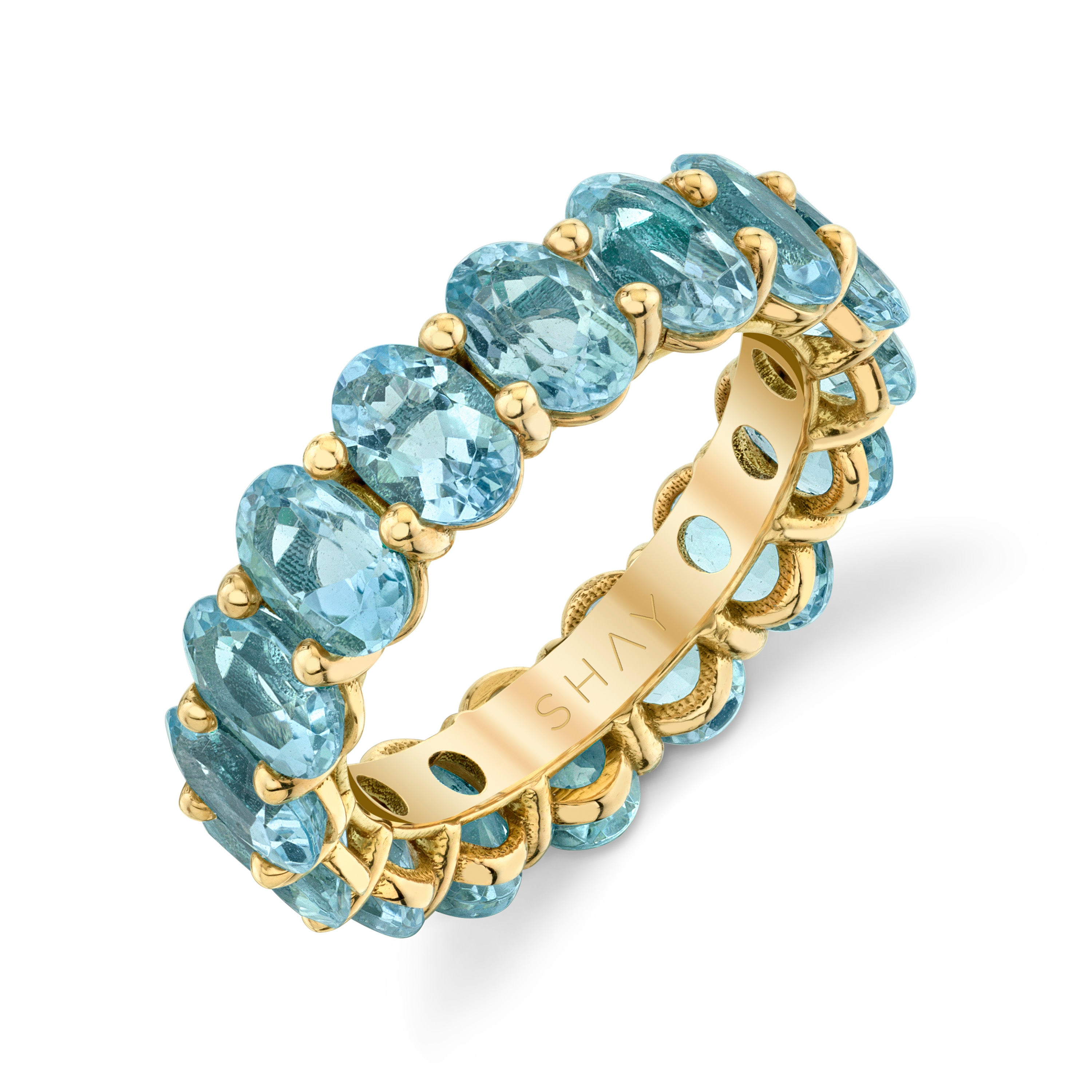 READY TO SHIP AQUAMARINE OVAL ETERNITY BAND