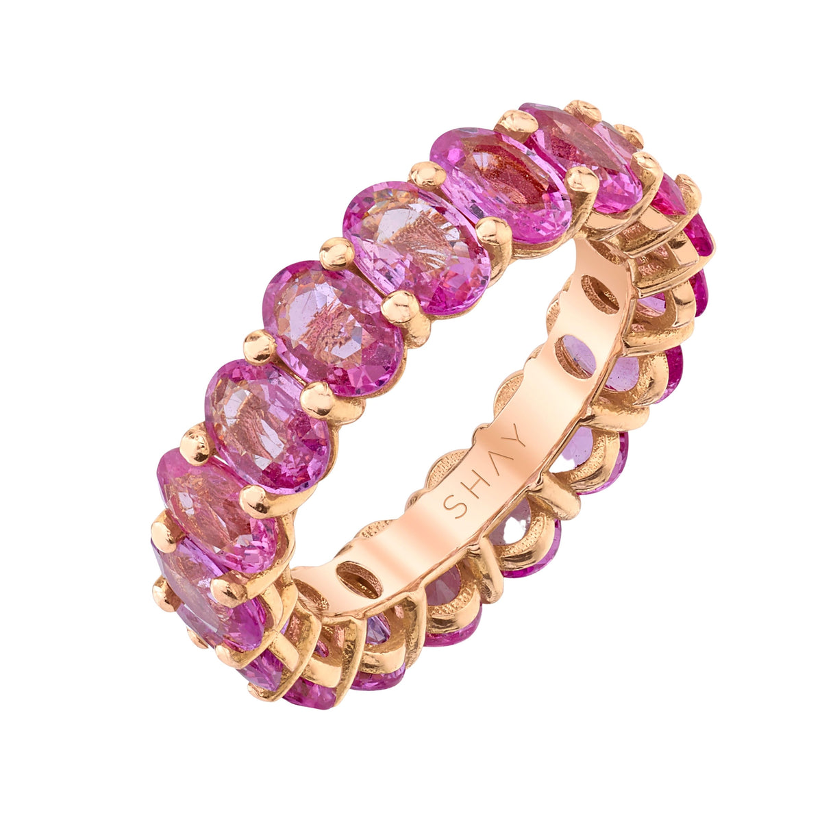 READY TO SHIP PINK SAPPHIRE OVAL ETERNITY BAND