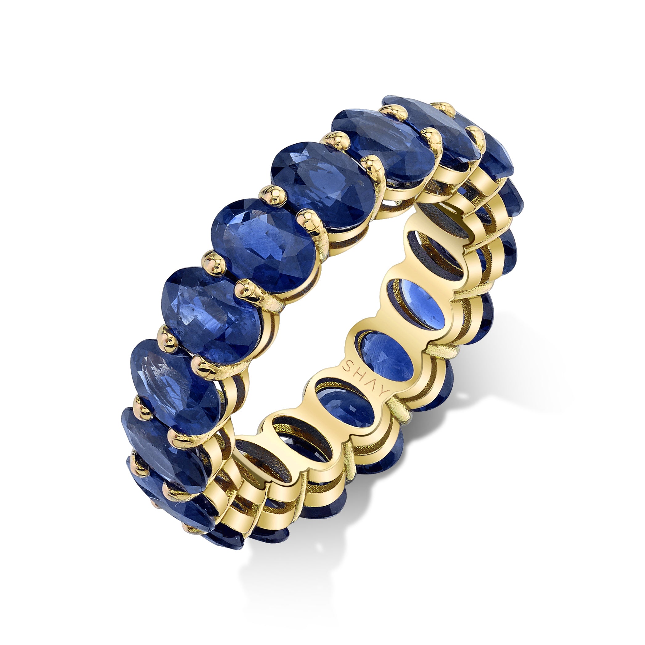 BLUE SAPPHIRE OVAL ETERNITY BAND