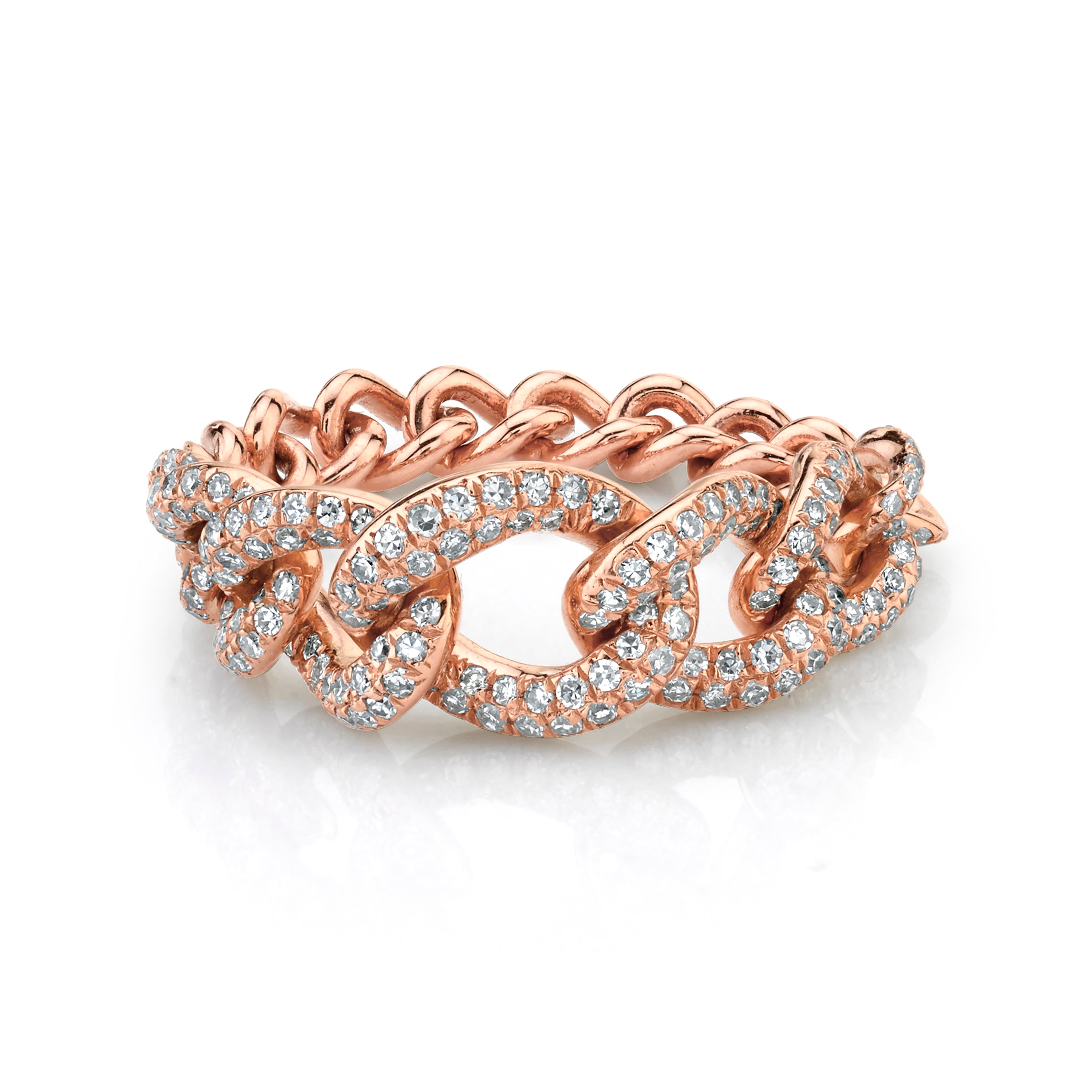 READY TO SHIP DIAMOND GRADUAL PAVE LINK RING