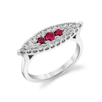 RUBY & DIAMOND MARQUISE EAST WEST RING