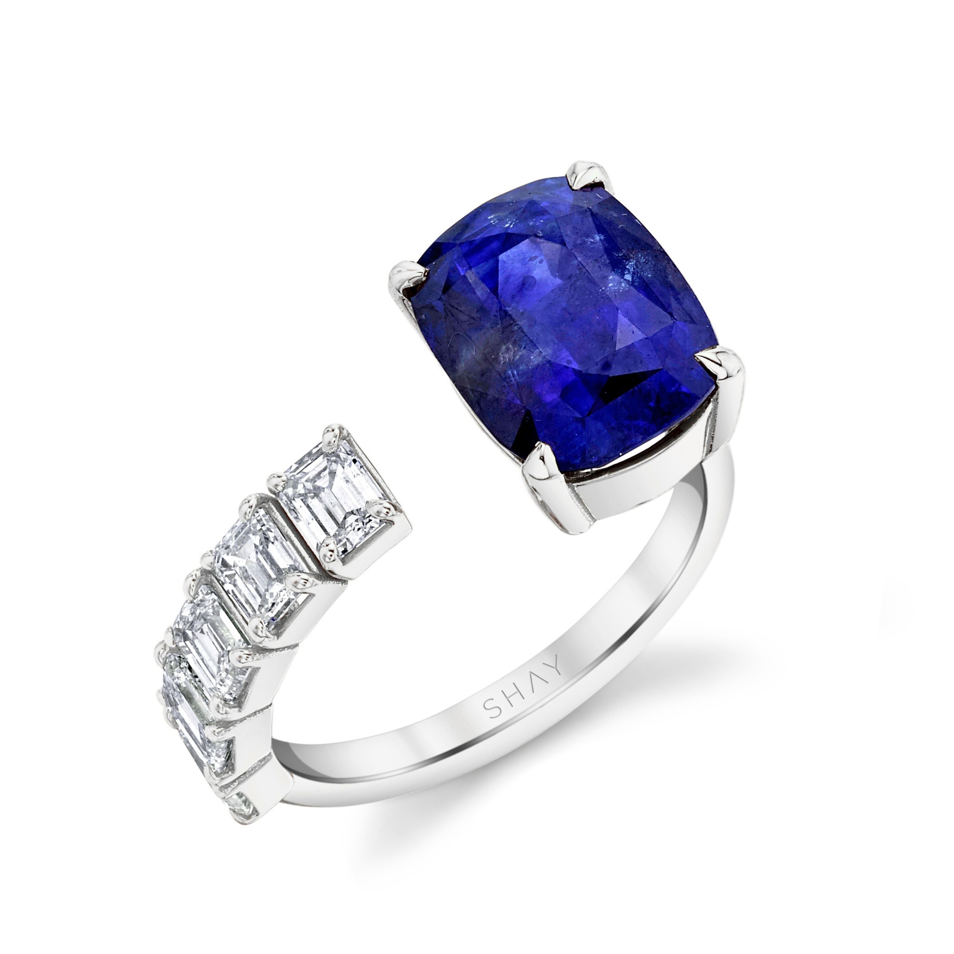 Sapphire, Aquamarine & Diamond Target Ring– Harlow Fine Jewellery