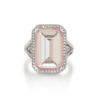 READY TO SHIP LIGHT PINK CRYSTAL PORTRAIT GEMSTONE RING