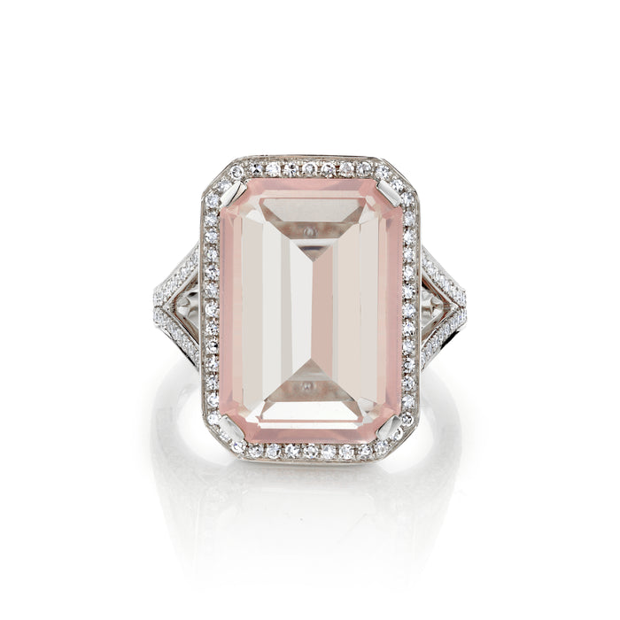 READY TO SHIP LIGHT PINK CRYSTAL PORTRAIT GEMSTONE RING