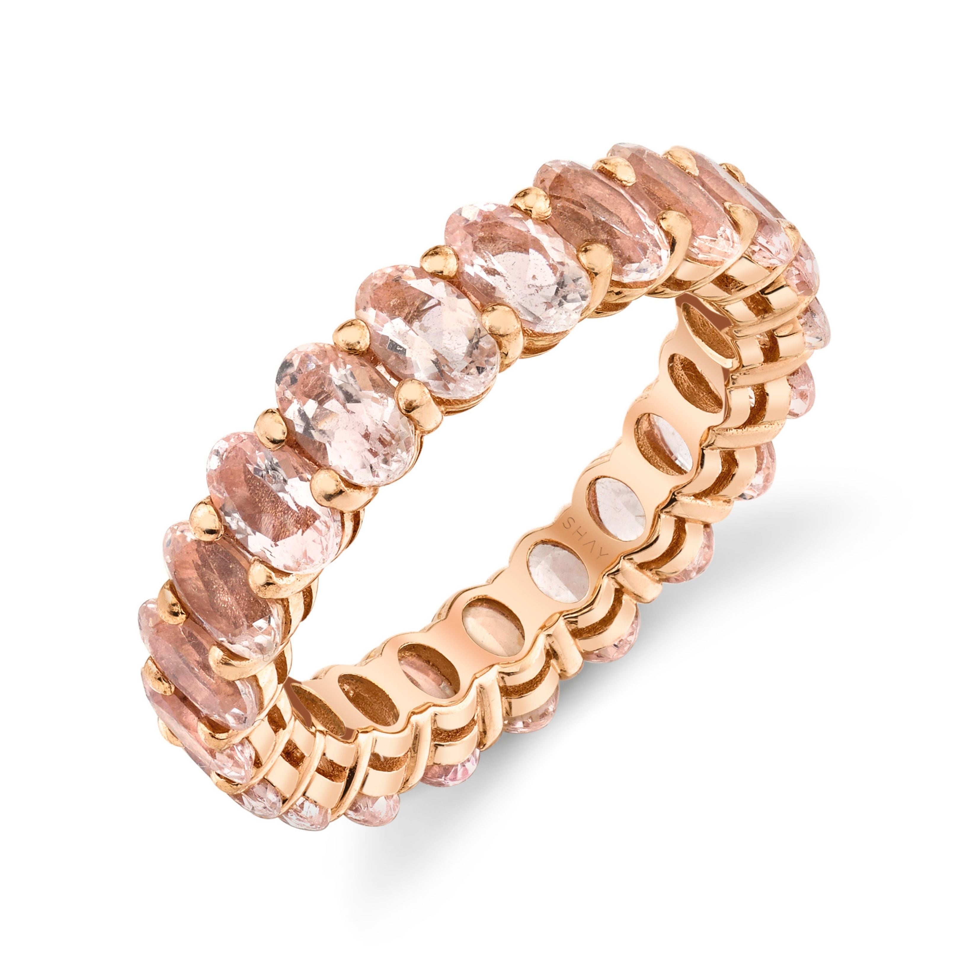 READY TO SHIP MORGANITE OVAL ETERNITY BAND PETITE