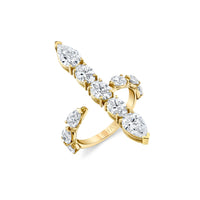 READY TO SHIP DIAMOND PEAR & OVAL STICK RING