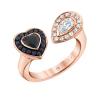 DIAMOND & BLUE SAPPHIRE TWIN PINKY RING
