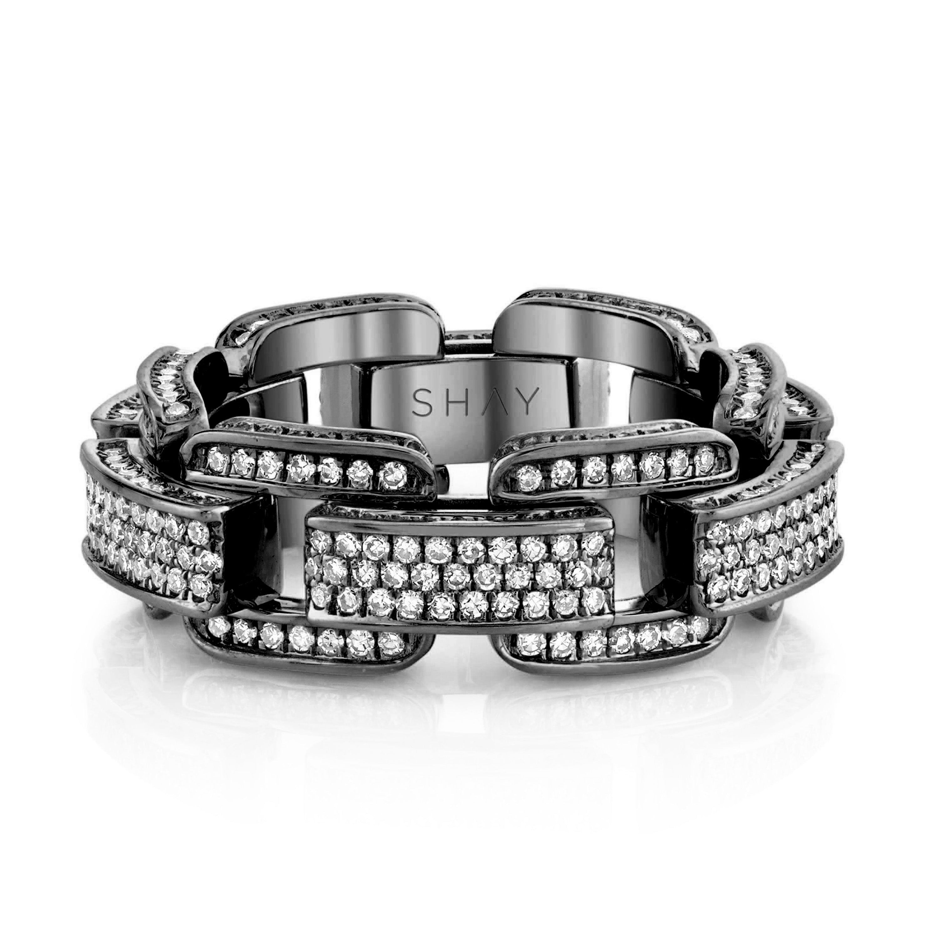 MEN'S DIAMOND PAVE DECO LINK RING