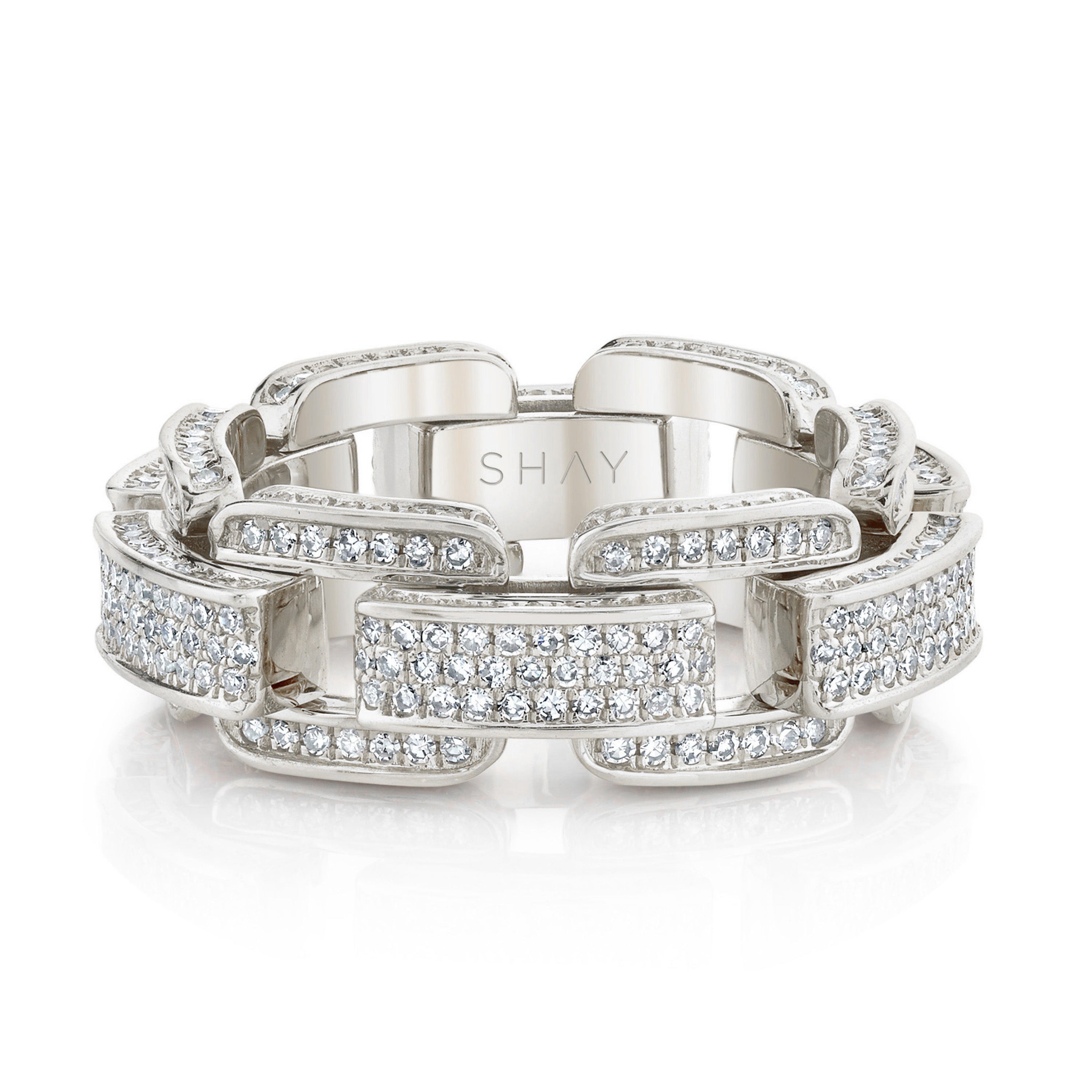MEN'S DIAMOND PAVE DECO LINK RING