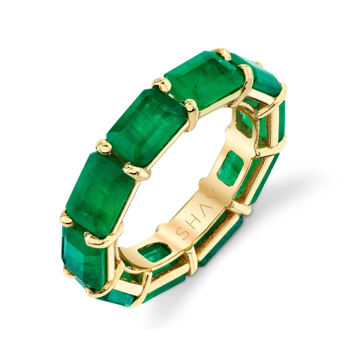 READY TO SHIP EMERALD EAST/WEST ETERNITY BAND