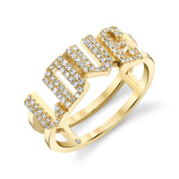 READY TO SHIP DIAMOND PAVE PERSONALIZED STACKED "LOVE" RING