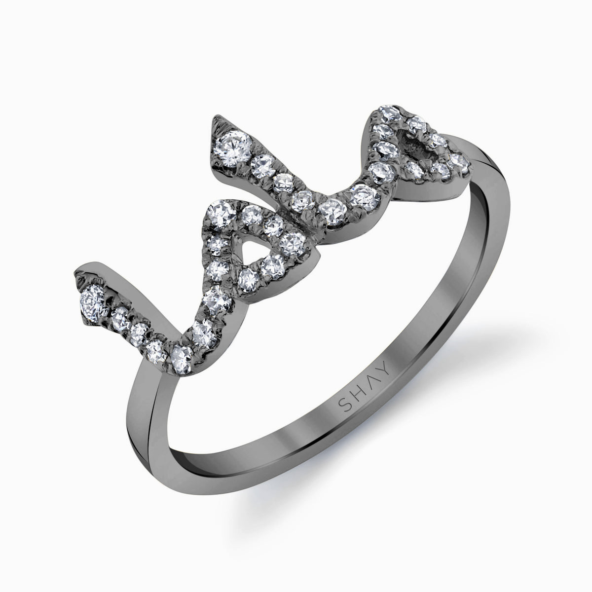 DIAMOND PAVE PERSONALIZED 4 LETTER ARABIC RING