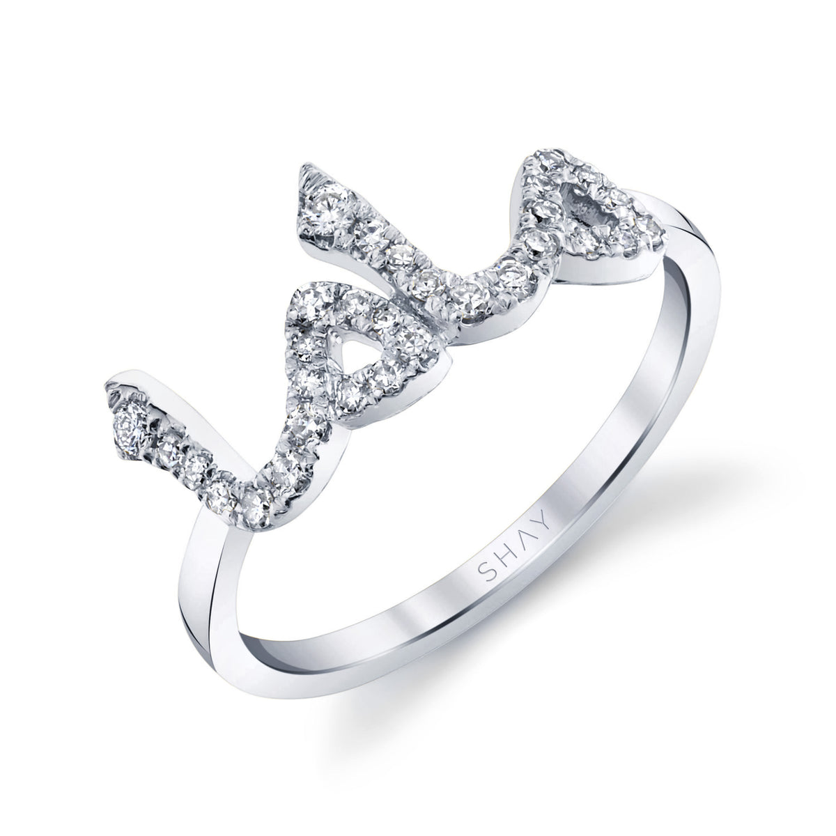 DIAMOND PAVE PERSONALIZED 4 LETTER ARABIC RING