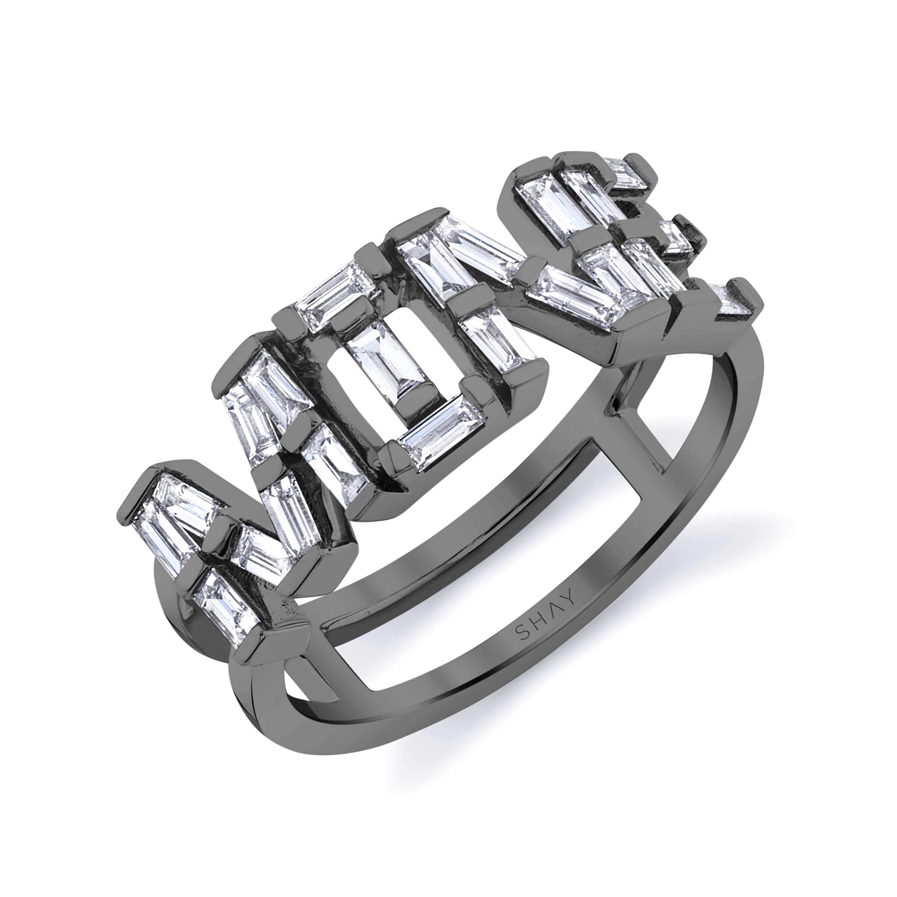 DIAMOND PERSONALIZED 4 LETTER STACKED RING