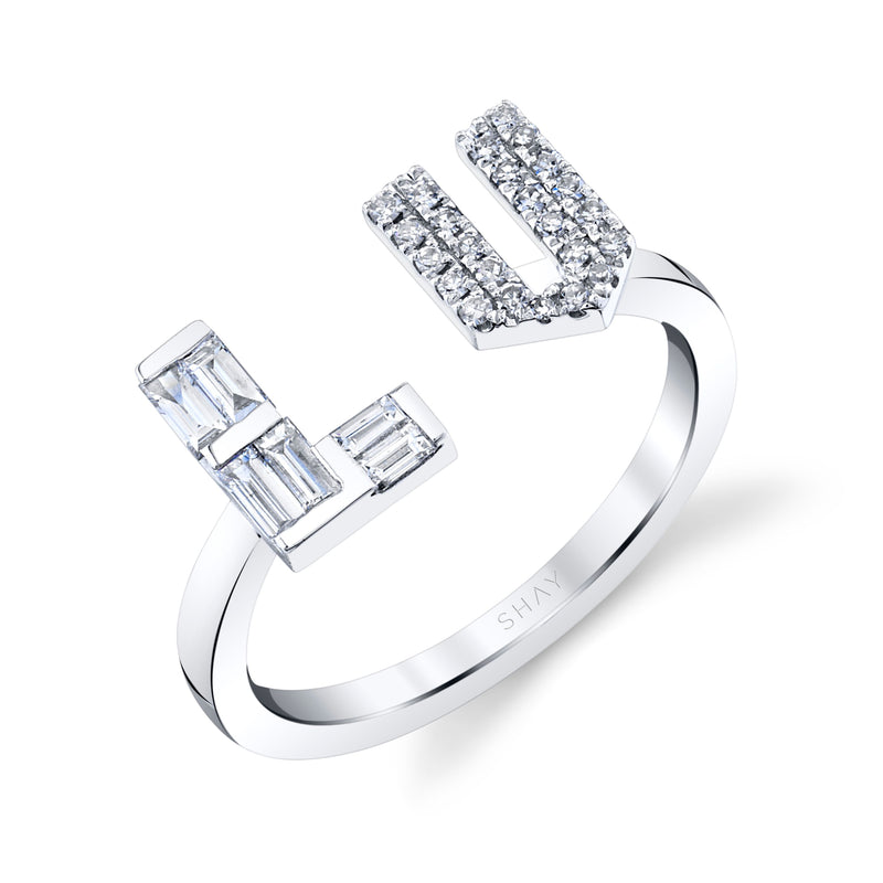 MIXED DIAMOND PERSONALIZED FLOATING INITIALS RING