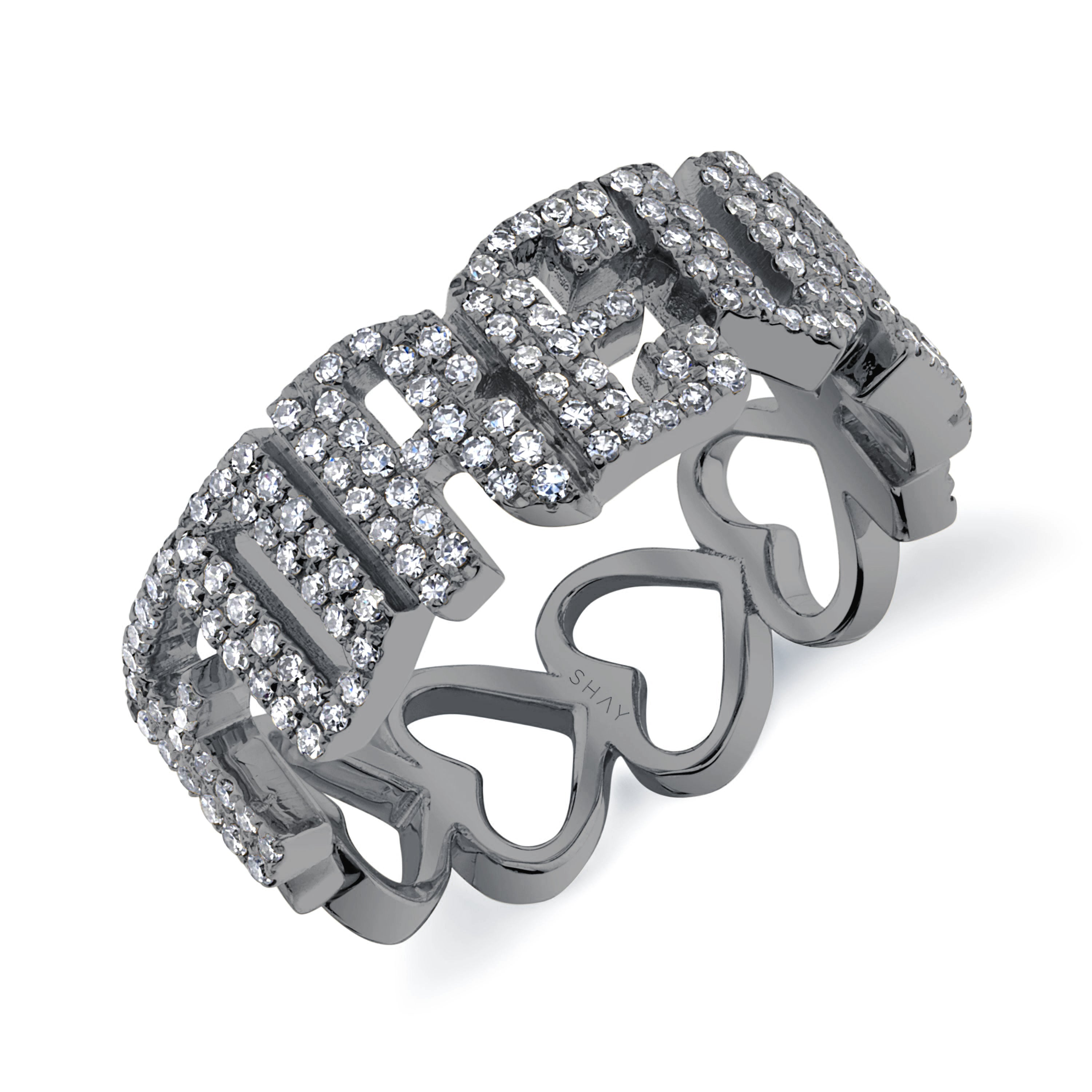 DIAMOND PERSONALIZED 7 LETTER HEART RING