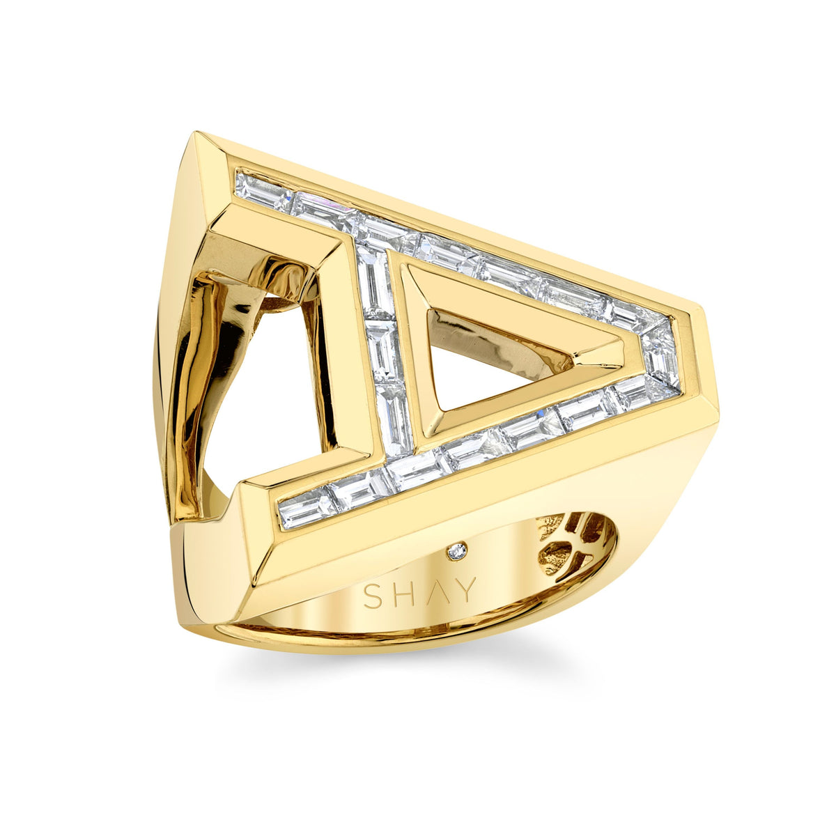 READY TO SHIP MIXED DIAMOND PERSONALIZED TILTED JUMBO LETTER RING