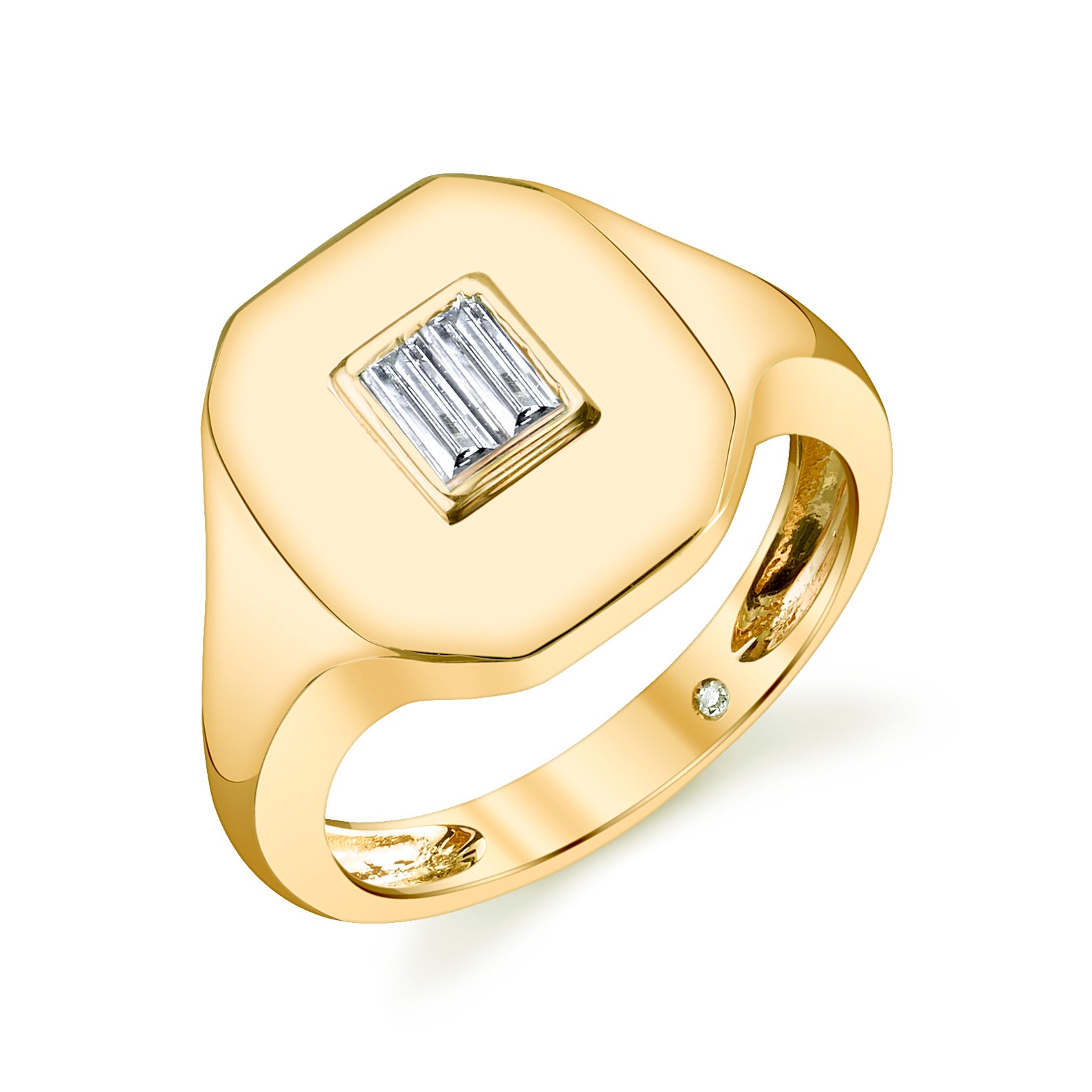READY TO SHIP DIAMOND BAGUETTE PINKY RING