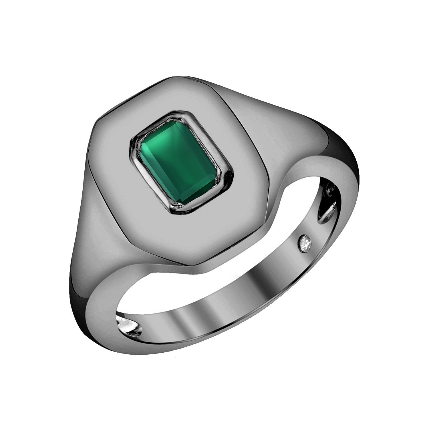 Ultimate Design 5.70CT Emerald Cut Green Emerald & Diamond For Men's  Wedding Engagement Hip Hop Pinky Band Ring 14K Yellow Gold Finish For Men &  Boys 925 Sterling Silver (5)|Amazon.com