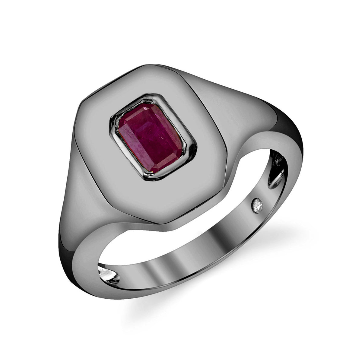 RUBY BAGUETTE PINKY RING