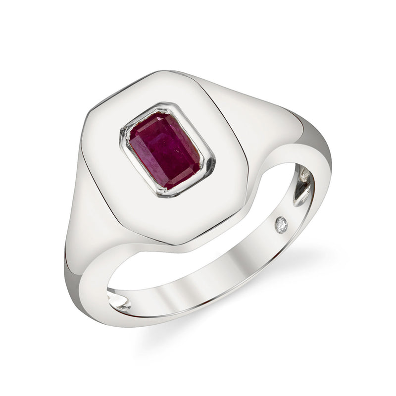 RUBY BAGUETTE PINKY RING