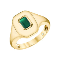 READY TO SHIP EMERALD BAGUETTE PINKY RING