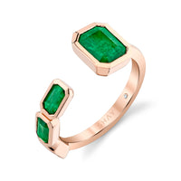 EMERALD EAST WEST FLOATING RING
