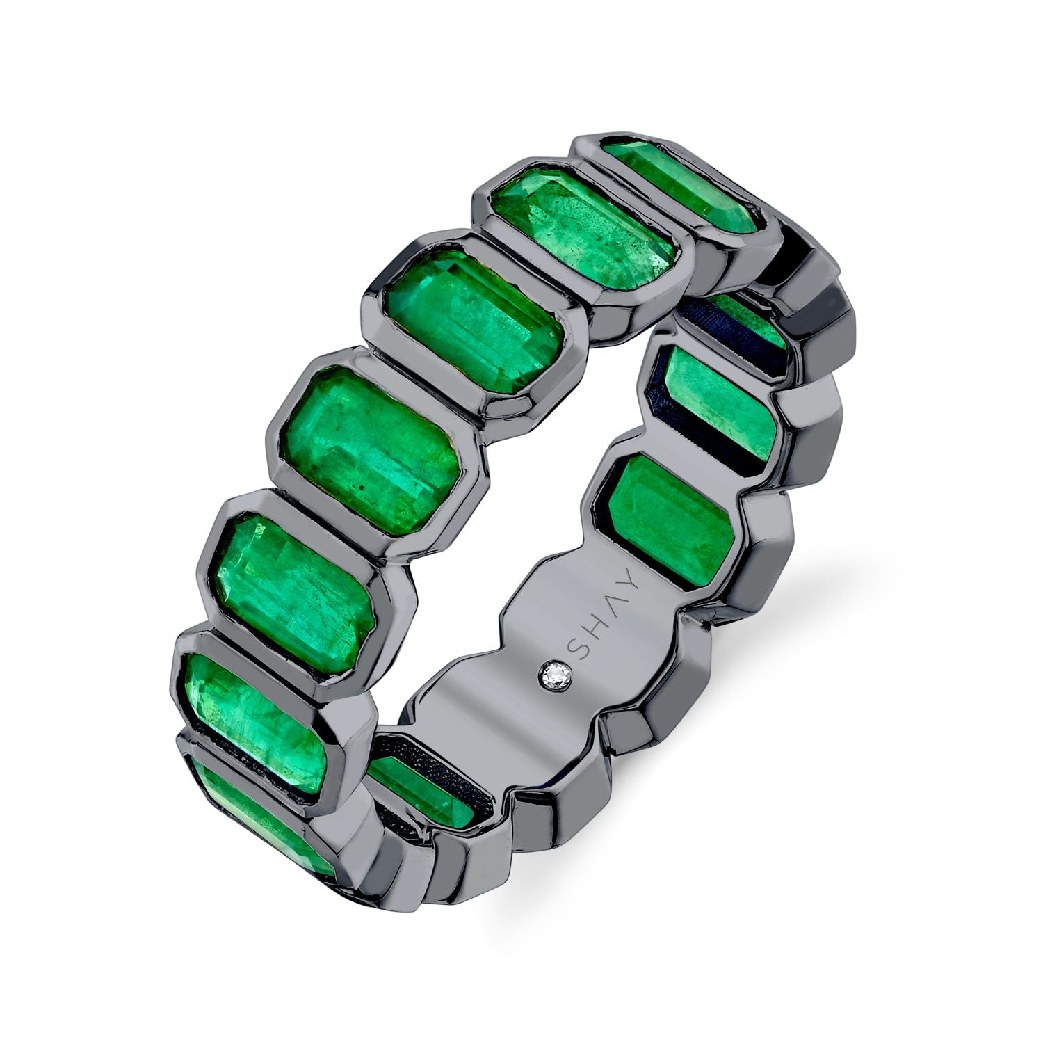 EMERALD BEZEL ETERNITY BAND
