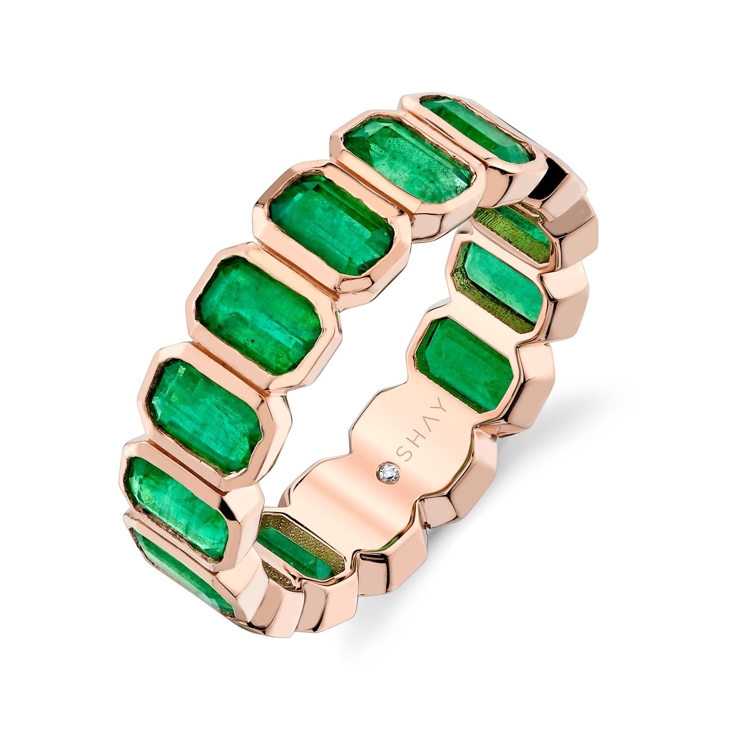 EMERALD BEZEL ETERNITY BAND