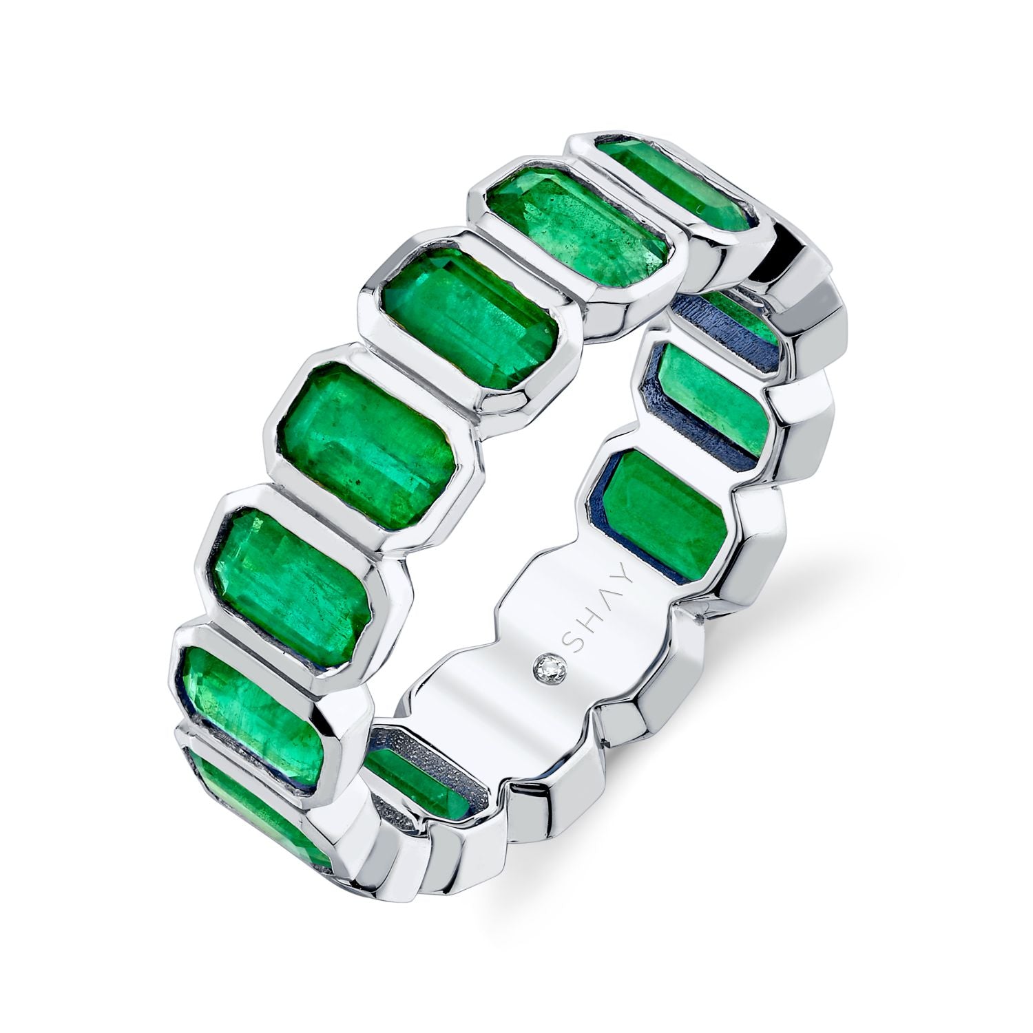 EMERALD BEZEL ETERNITY BAND
