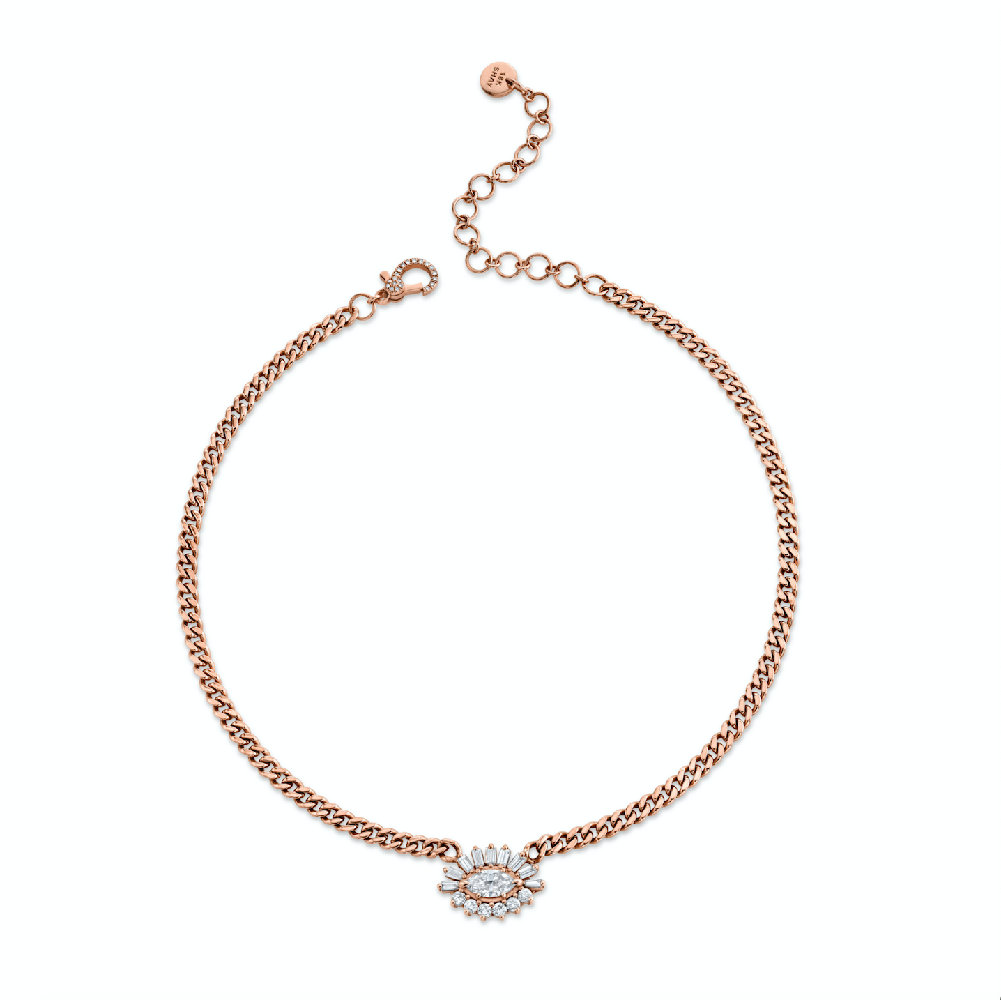 DIAMOND EVIL EYE BABY LINK NECKLACE