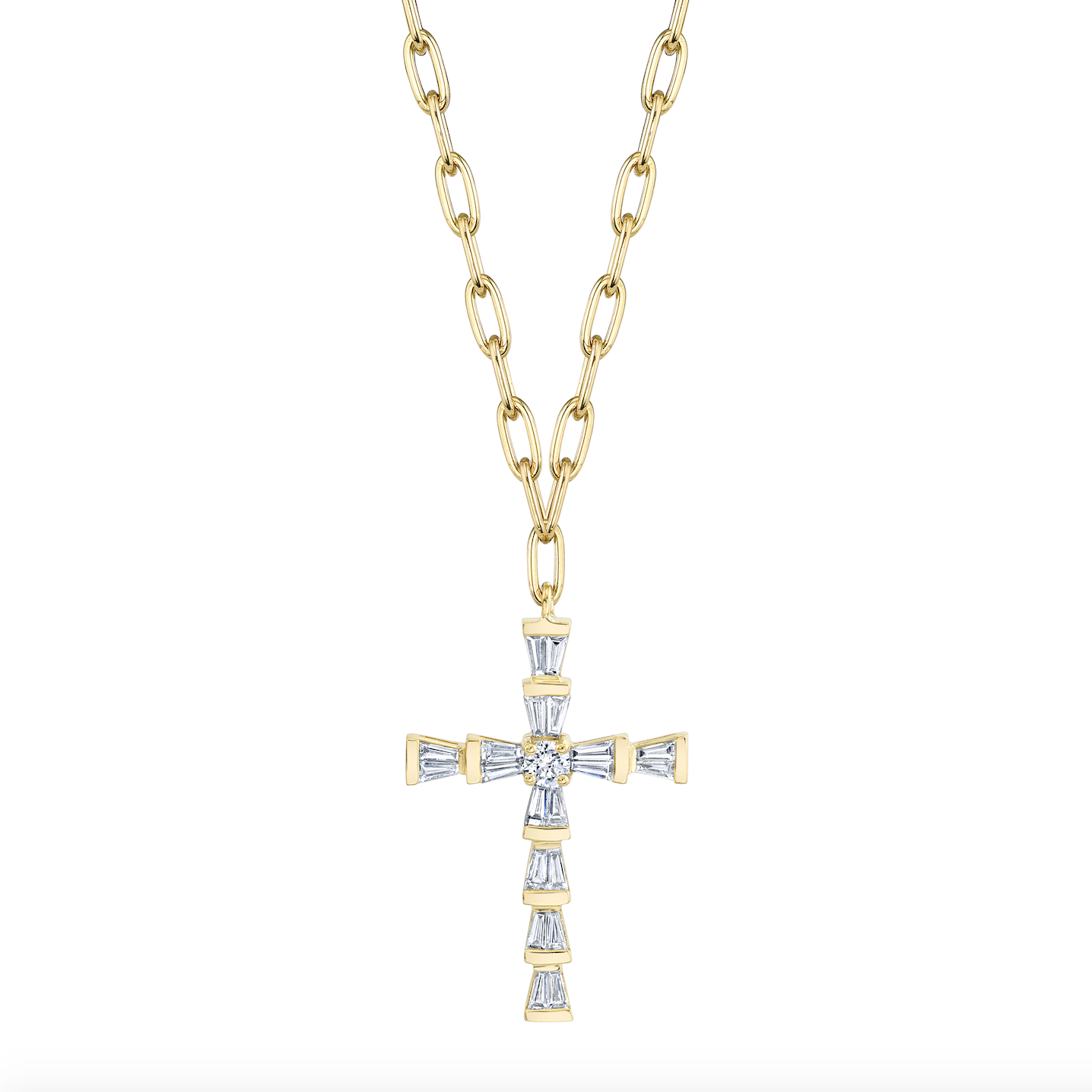Mini diamond 2025 cross pendant