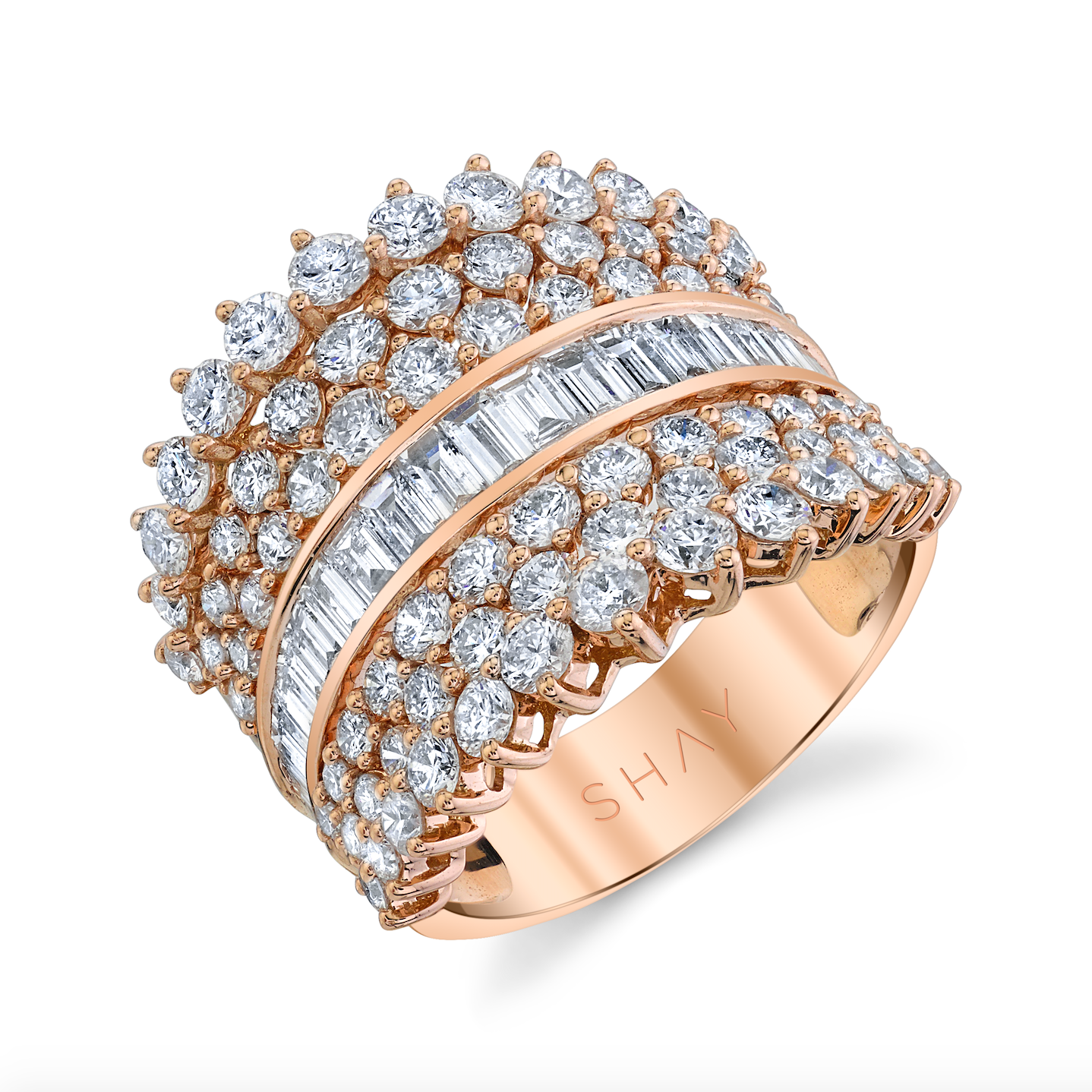 SHAY Ready to Ship Mixed Diamond Fan Ring, 4.88ct, 18k gold, primary view