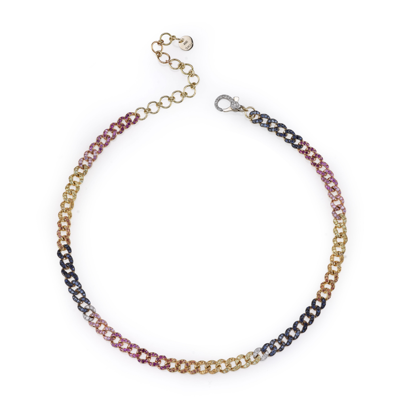READY TO SHIP RAINBOW PAVE MINI LINK CHOKER