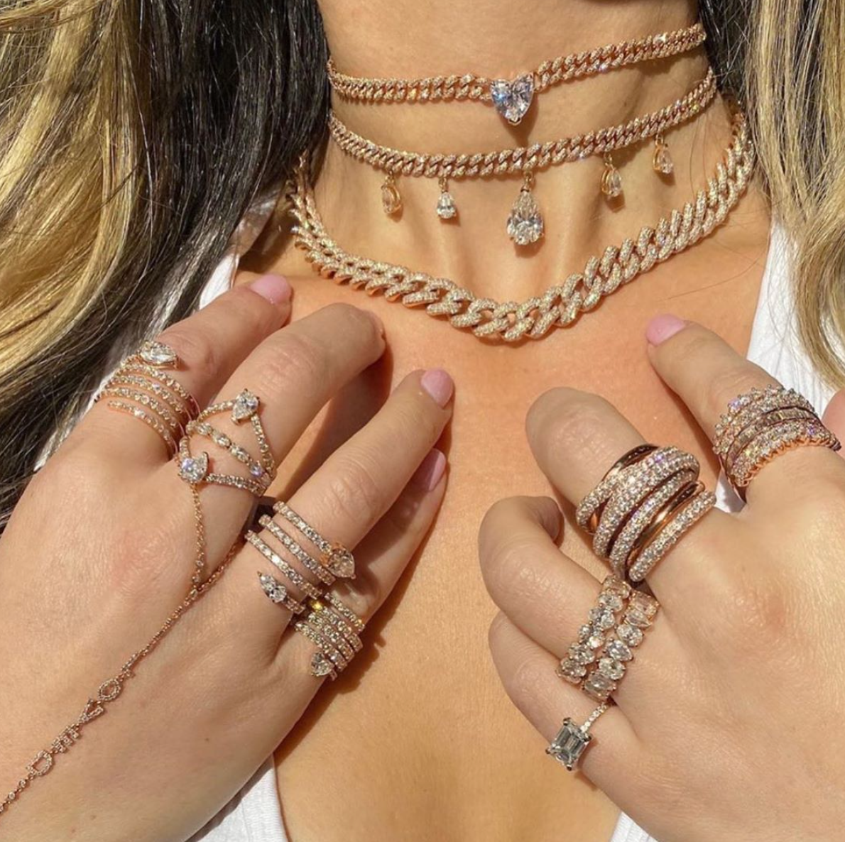 DIAMOND HEART CENTER LINK CHOKER