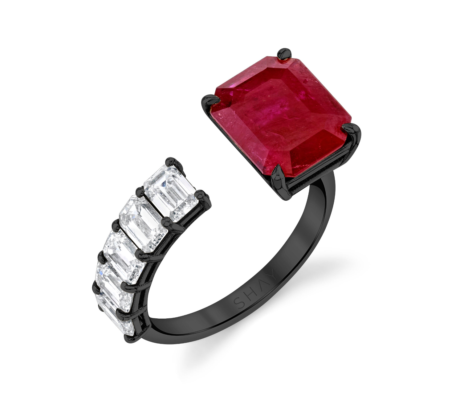 RUBY & DIAMOND FLOATING RING