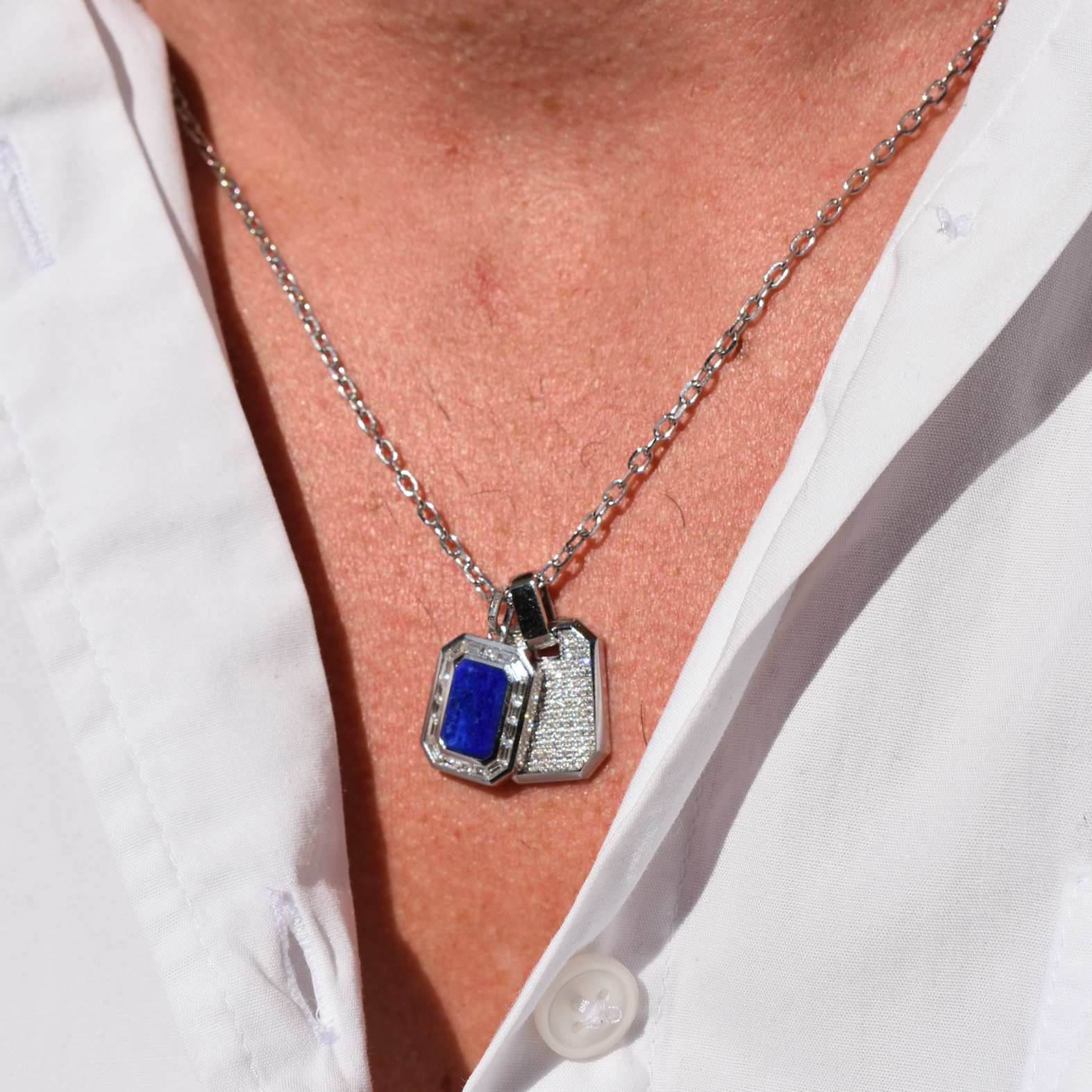 DIAMOND PAVE NAMEPLATE PENDANT