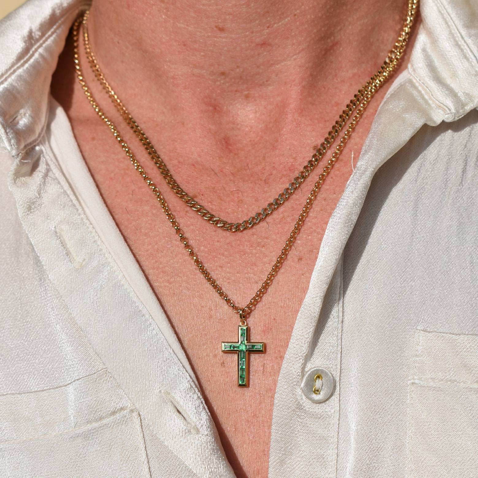 EMERALD CROSS PENDANT