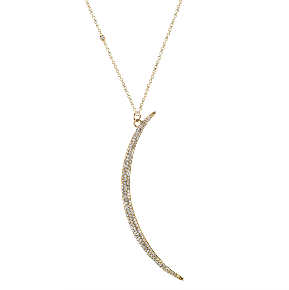 READY TO SHIP DIAMOND VERTICAL CRESCENT NECKLACE
