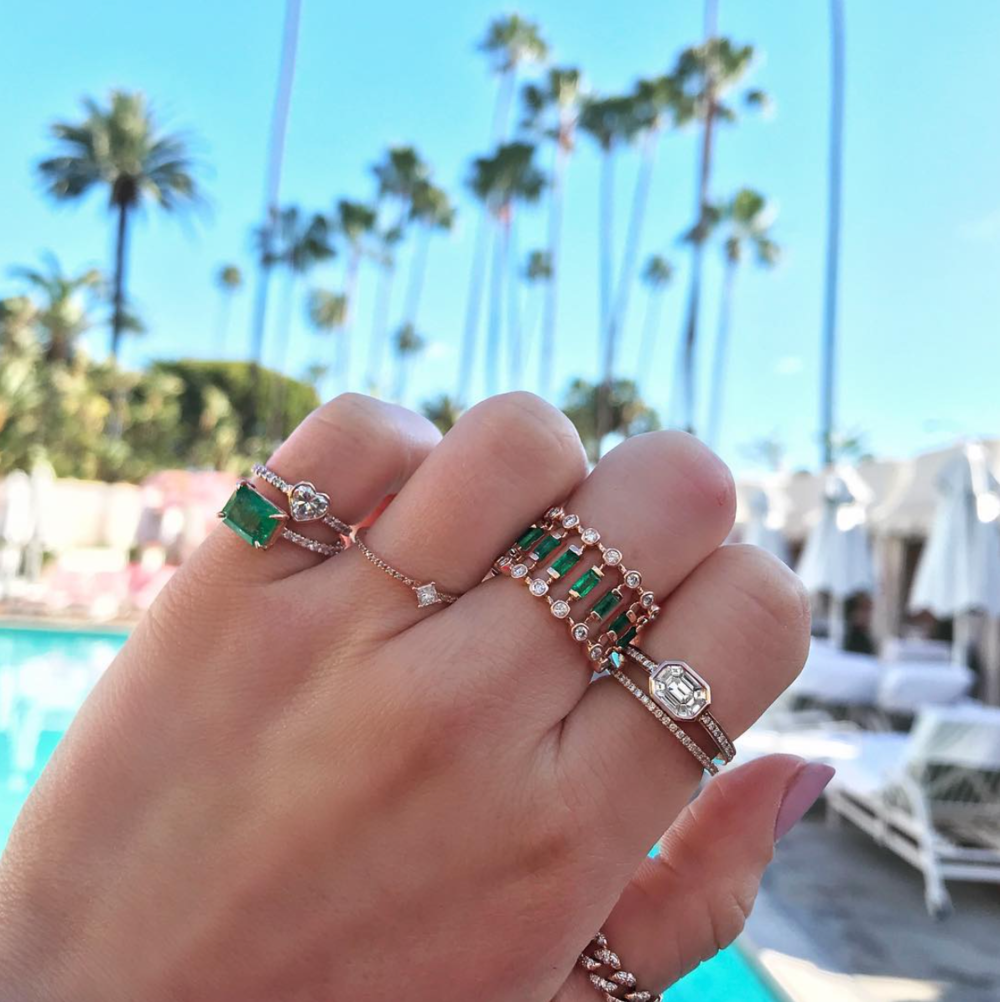 Emerald best sale illusion ring