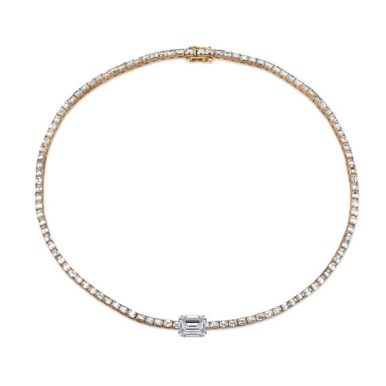 DIAMOND CENTER TENNIS NECKLACE