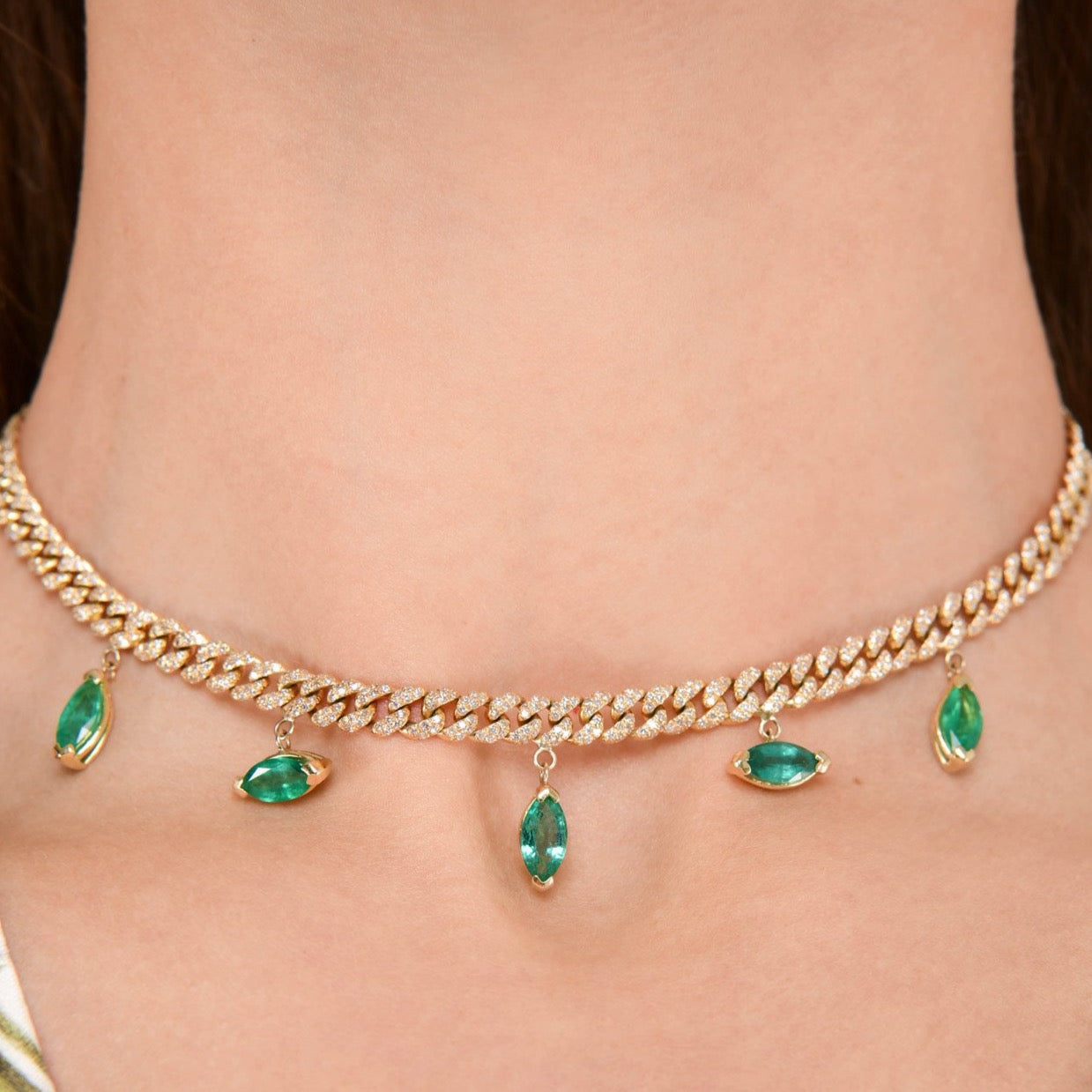 EMERALD MARQUISE DROP CHOKER