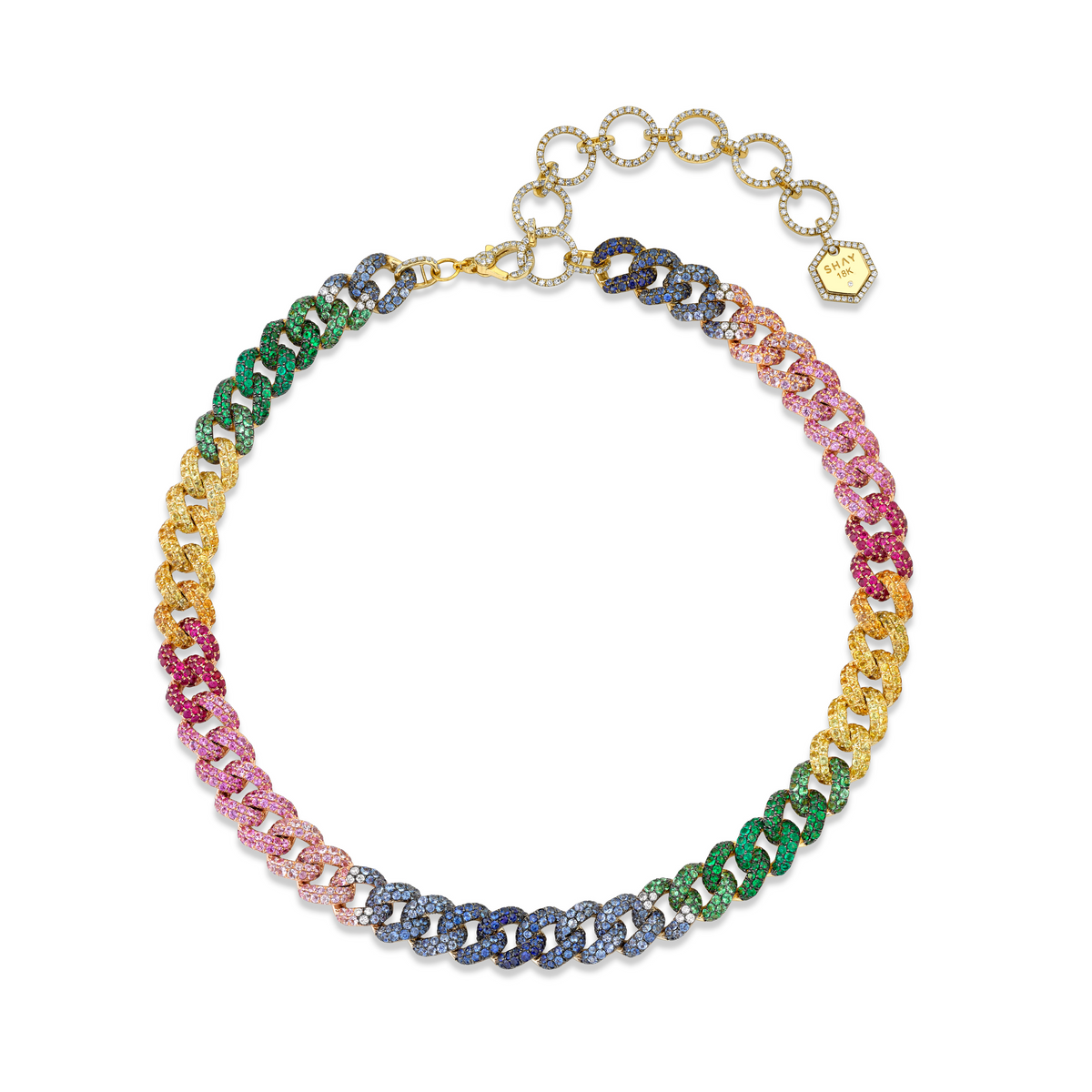 RAINBOW PAVE ESSENTIAL LINK NECKLACE