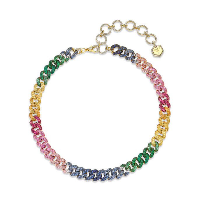 READY TO SHIP RAINBOW PAVE ESSENTIAL LINK NECKLACE