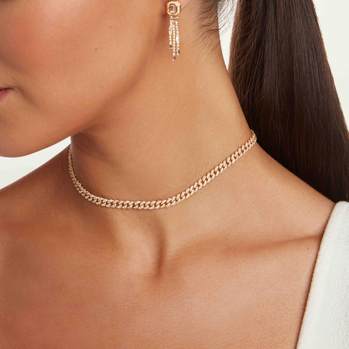 Diamond choker chain necklace on sale