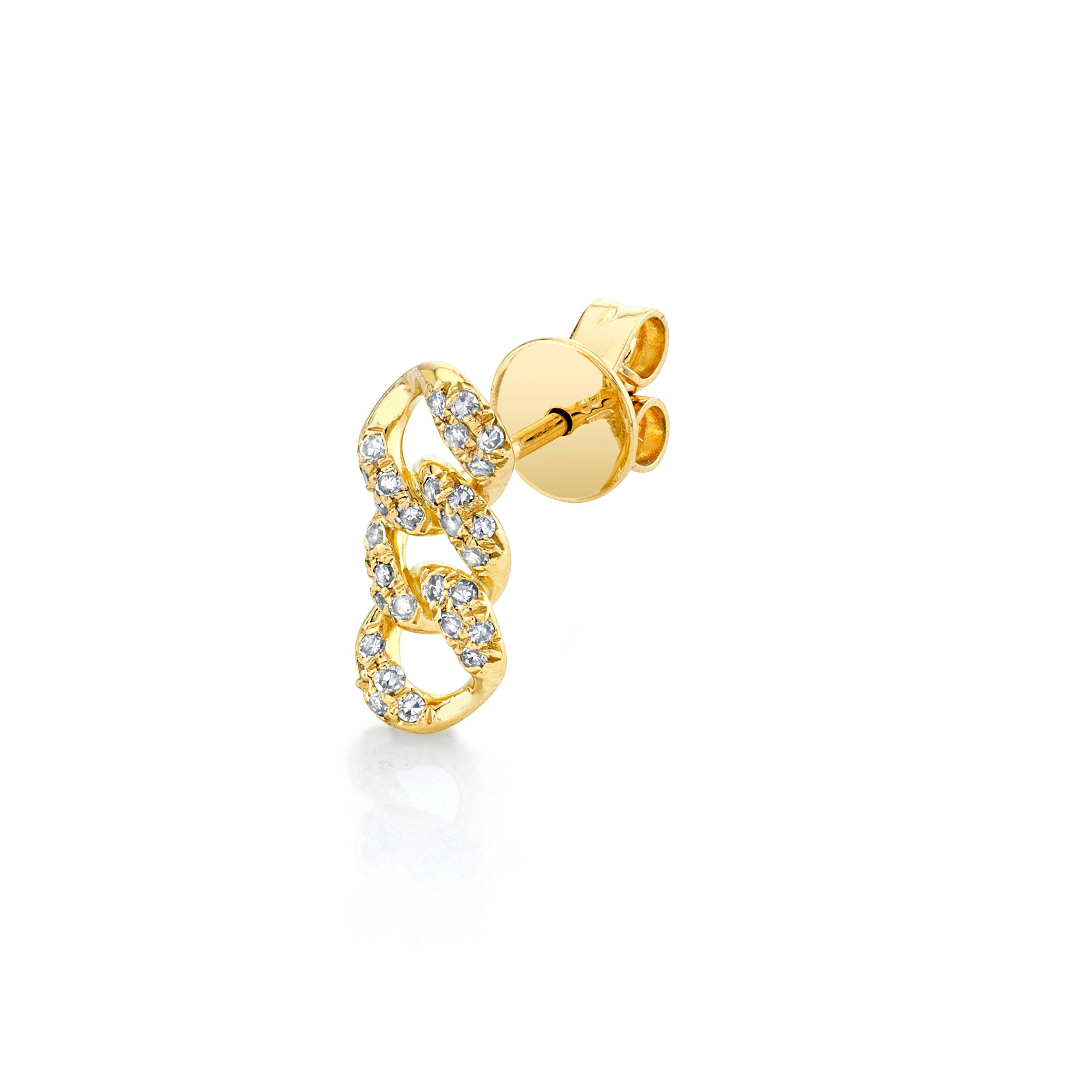 SINGLE DIAMOND PAVE LINK STUD