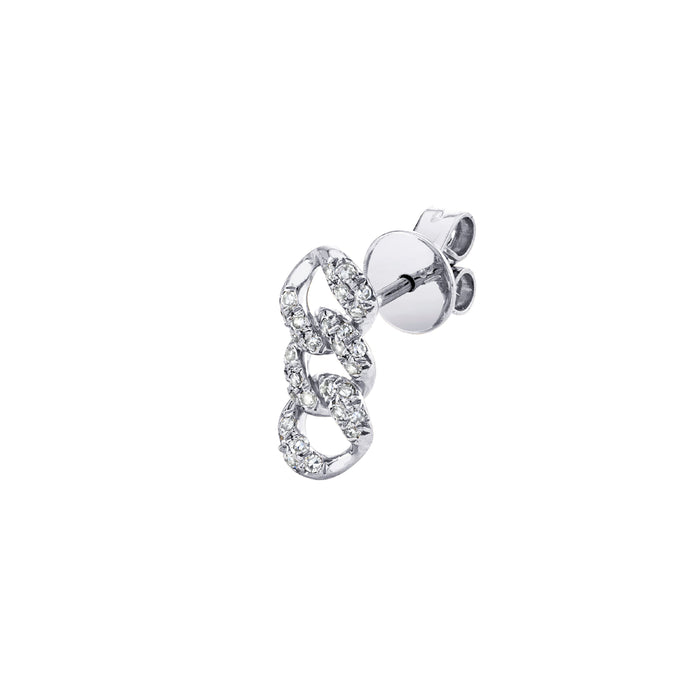 SINGLE DIAMOND PAVE LINK STUD