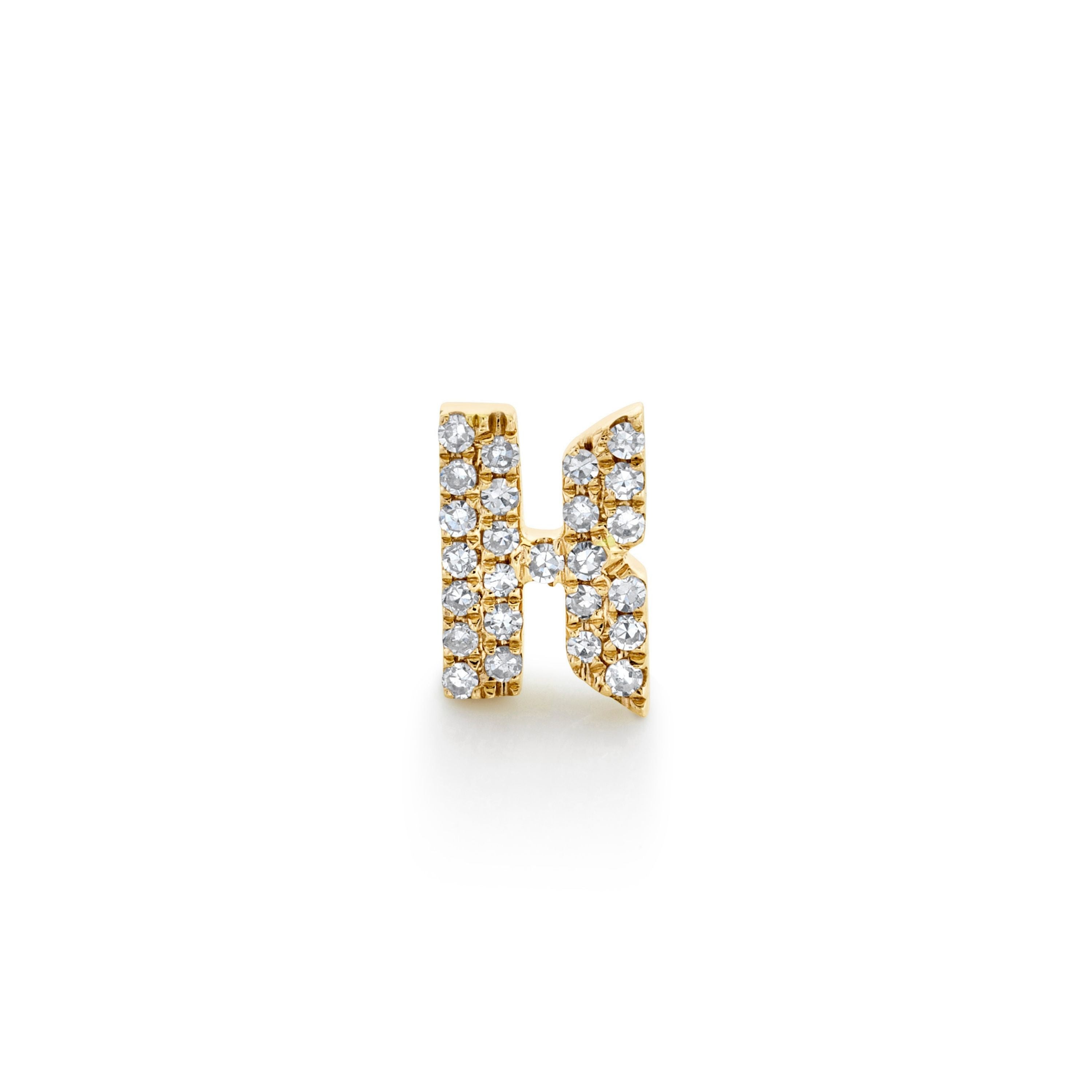 DIAMOND SINGLE PAVE INITIAL STUD