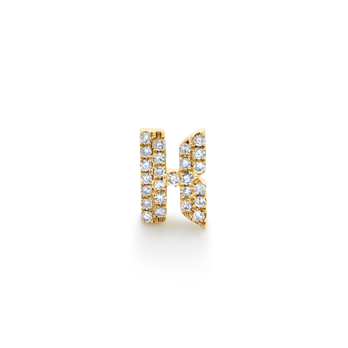 DIAMOND SINGLE PAVE INITIAL STUD