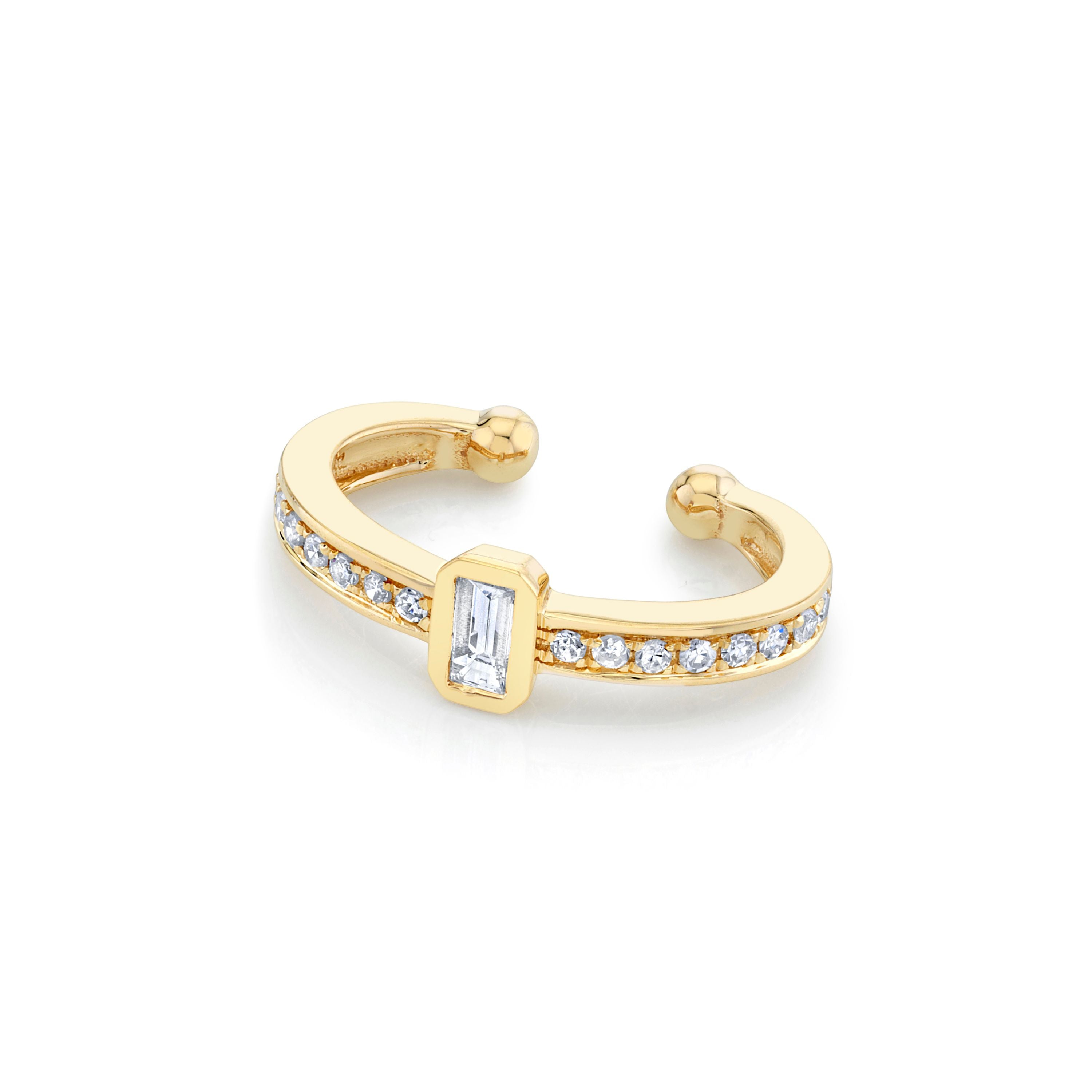 READY TO SHIP DIAMOND BAGUETTE EAR CUFF